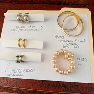 Lot of Vintage Costume Jewelry 50s-70s Chicago Marshall Fields Lord & Taylor